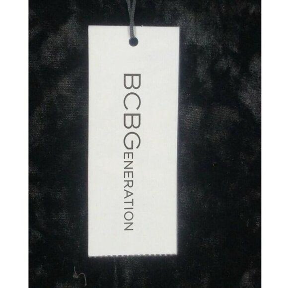BCBGeneration Velvet Top Womens XS Black Fairy Grunge Goth Witchy Deep V - Picture 5 of 8